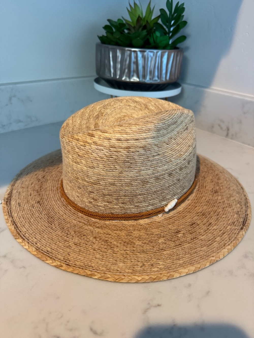 Legítimo Sahuayo Straw Hat with Braided Accent. Size 56 or size 7 - Medium. - Picture 5 of 12
